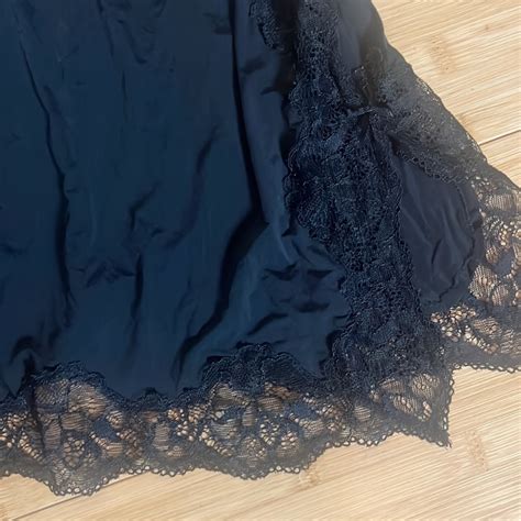 Victorias Secret Black Lace Nightgown Cami 34d Gem