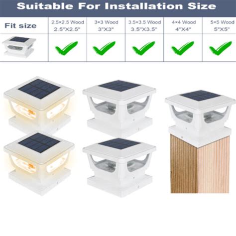 Solar Post Lights Solar Post Cap Lights Fence Post Lights Outdoor For 3x3 4x4 In Ebay