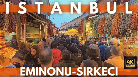 Istanbul Turkey Eminonu Bazaar Sirkeci Walking Tour December