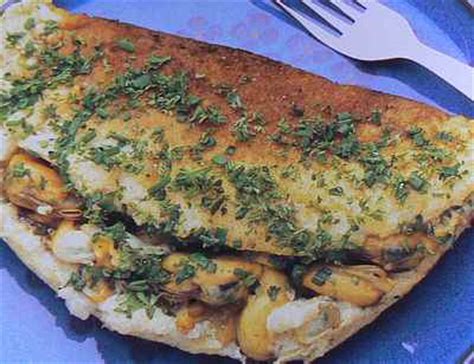 A seafood omelette,French recipe