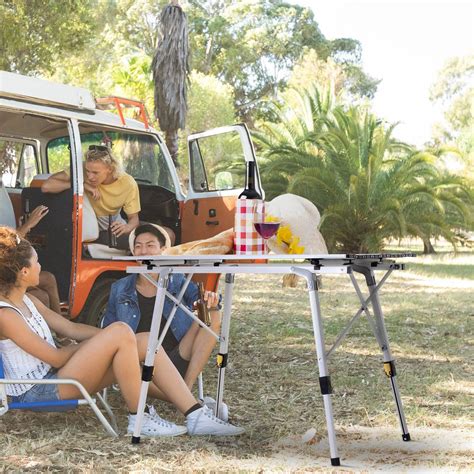 Mesa de piquenique dobrável Mesa de campismo de alumínio Altura