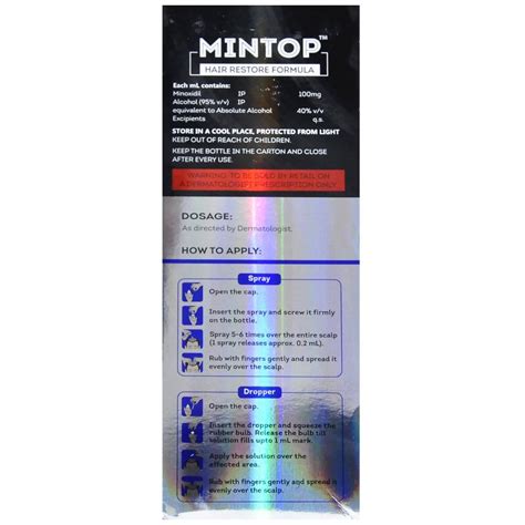 Mintop Hair Restore Formula Ml Price Uses Side Effects