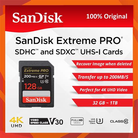 Sandisk Extreme Pro Sdhc And Sdxc Uhs I Card Transfer Speeds Up To