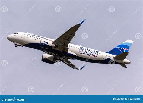 Closeup Of Atlantic Airways Faroe Islands Airbus A N Departing At