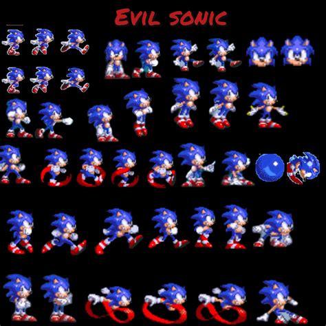 Evil Sonic Sprite Sheet Custom Made By Shadowxcode On Deviantart