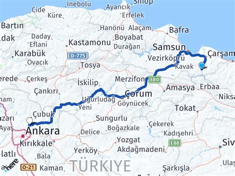 Samsun Ayvac K Esenbo A Havaliman Aras Ka Km Yol Tarifi