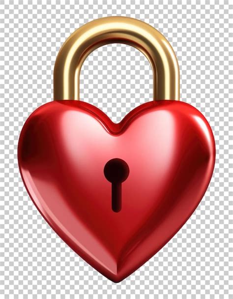 Premium PSD Padlock Heart Isolated On Transparent Background