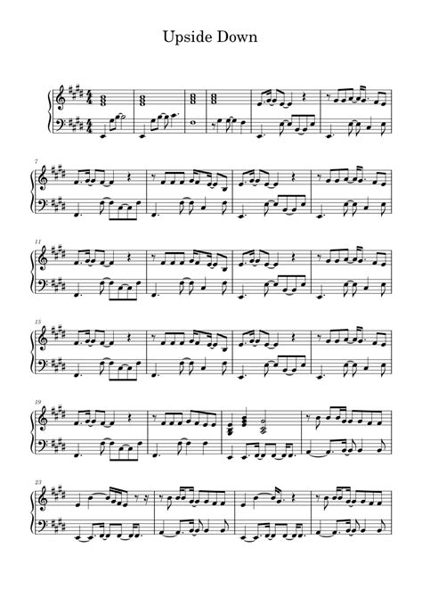 Upside Down Jack Johnson Sheet Music For Piano Solo Easy