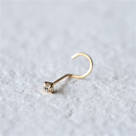 Mm Cz Nose Screw Stud K Gold Plated Nose Stud Sterling Silver