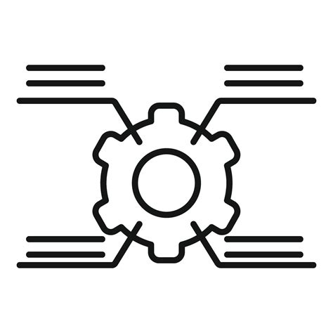 Cog tech cellular icon outline vector. Overview technical 41273288