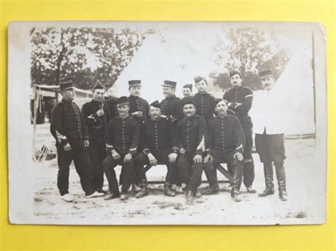 CARTE PHOTO CAMP de MOURMELON 1908 MILITAIRES SOLDATS Uniforme du 30ème