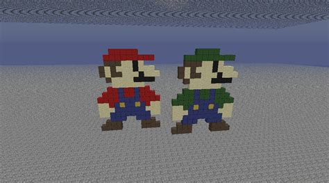 Mario And Luigi Pixel Art Minecraft