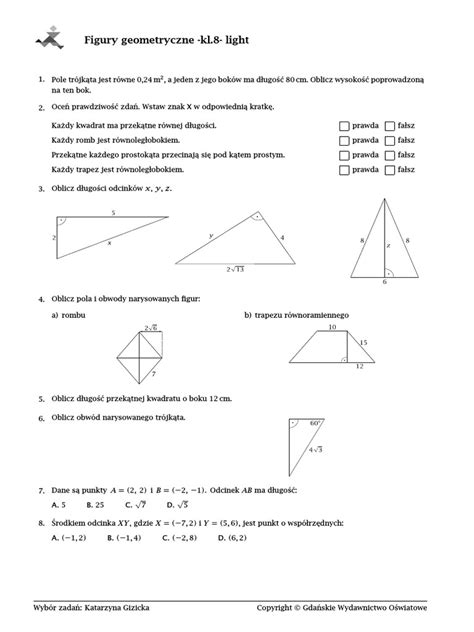 Figury Geometryczne Na Płaszczyźnie Light Pdf