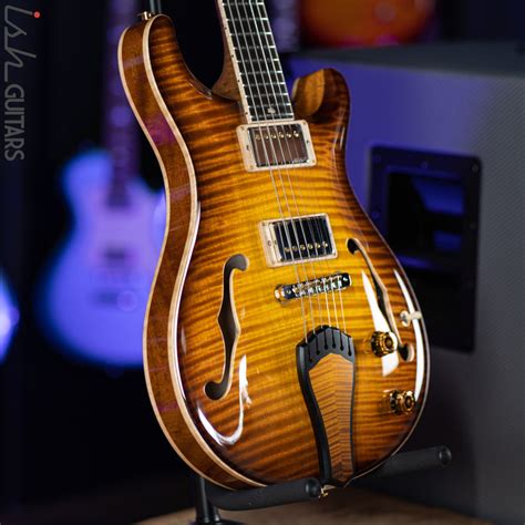 Prs Private Stock Hollowbody Ii 24 Fret Honey Gold Smoked Burst Ish