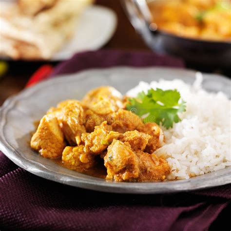 Indian Butter Chicken Curry Stock Image Image Of Restaurant Rice