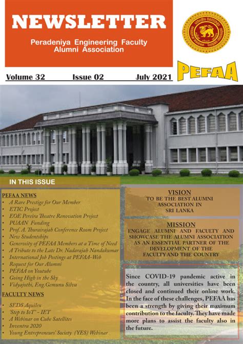 News Letters Peradeniya Engineering Faculty Alumni Association