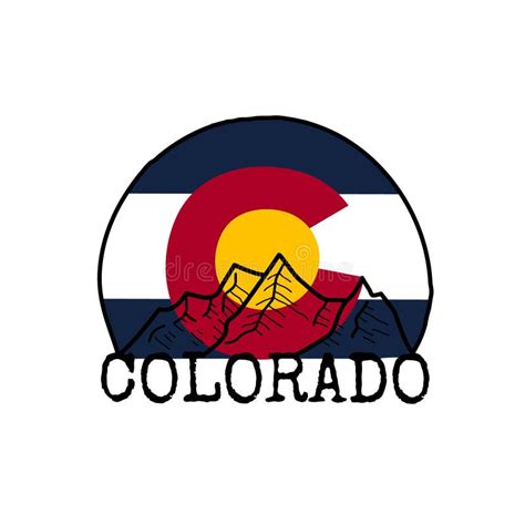 Símbolo Do Colorado Desenho Da Linha De Montanha Ilustração De