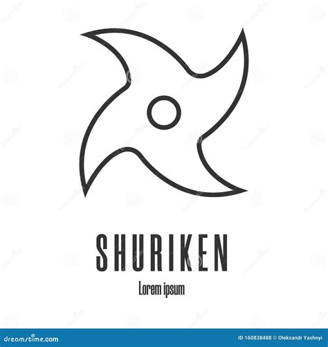 Icono De Estilo De L Nea De Un Shuriken Armas Ninja Logotipo Emblema