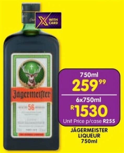 JÄGERMEISTER LIQUEUR 750ml offer at Shoprite