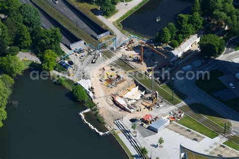 Düsseldorf from the bird s eye view Construction for the new building