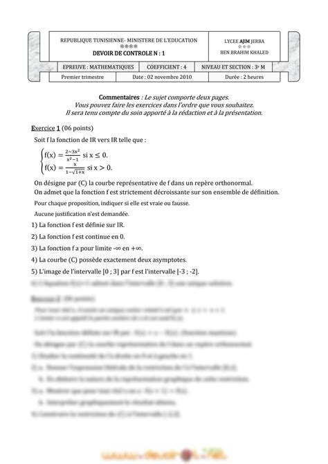 Solution Devoir De Contr Le N Math Me Math Matiques Mr