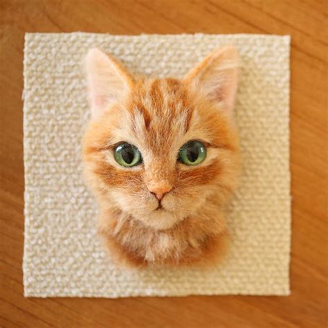 Japanese Artist Felts Realistic Cat Portraits And The Result Is