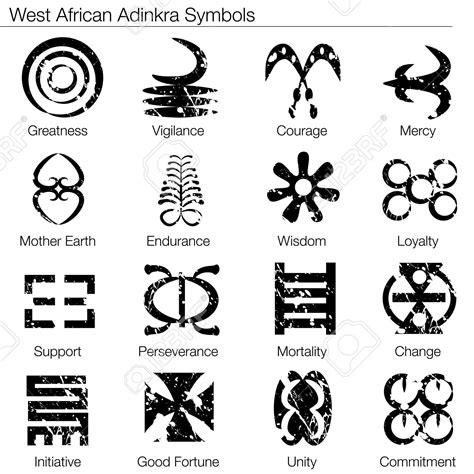 An Image Of A West African Adinkra Symbols Royalty Free Cliparts