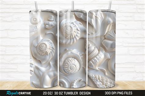 D Seashell Oz Tumbler Wrap Png Graphic By Regulrcrative