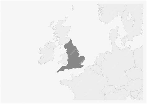 Premium Vector | Map of europe with highlighted england map