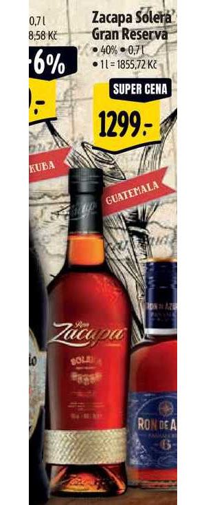 ARCHIV Zacapa Solera Gran Reserva 0 7 l v akci platné do 13 2 2024