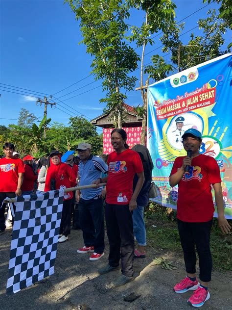 Meriahkan HUT Ke 32 Tahun Desa Galung Ratusan Masyarakat Ikuti Jalan