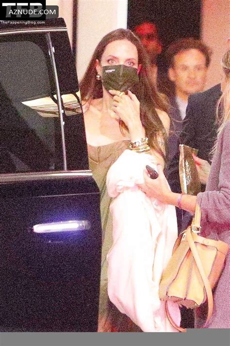 Angelina Jolie Sexy Seen Flaunting Her Hot Cleavage At The Eternals Premiere In La Aznude