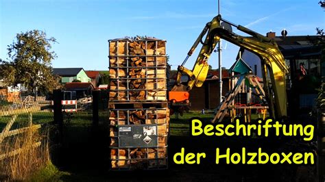 Brennholz In Ibc Gitterboxen Stapeln Boxen Beschriften Und Lagern