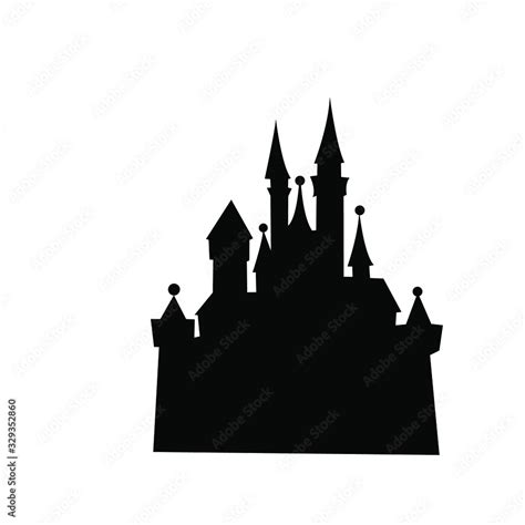 Disney Castle Logo Black And White SVG Vector Disney Castle Silhouette ...