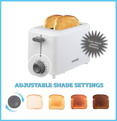 Courant Cool Touch 2 Slice Toaster White