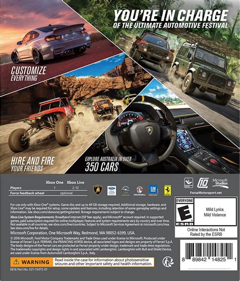 Forza Horizon 3 Box Art Sega Shin Force Systems Microsoft