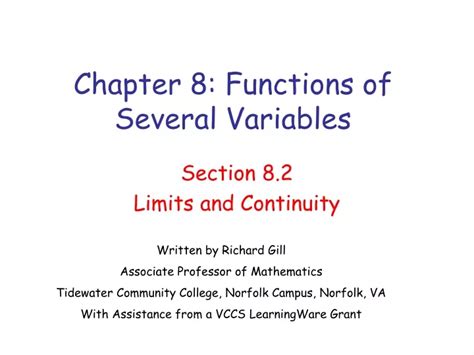 Ppt Exploring Limits And Continuity In Functions Of Several Variables