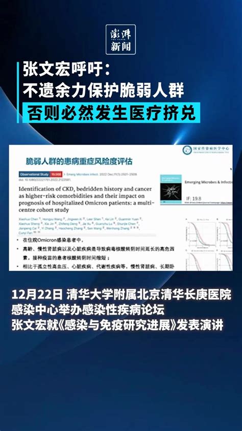 张文宏呼吁不遗余力保护脆弱人群，否则必然发生医疗挤兑凤凰网视频凤凰网