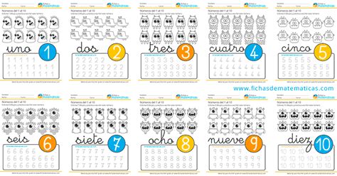 Números Del 1 Al 10 Fichas De Matemáticas Para Aprender A Contar