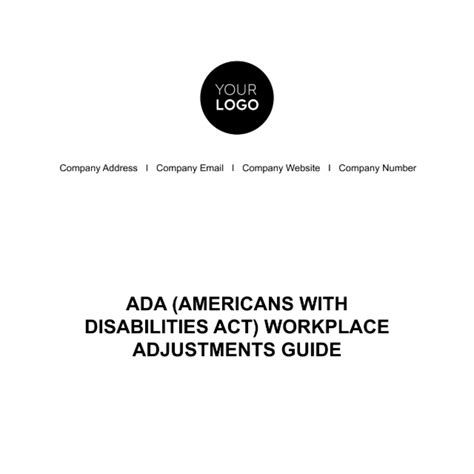 Ada Americans With Disabilities Act Workplace Adjustments Guide Hr