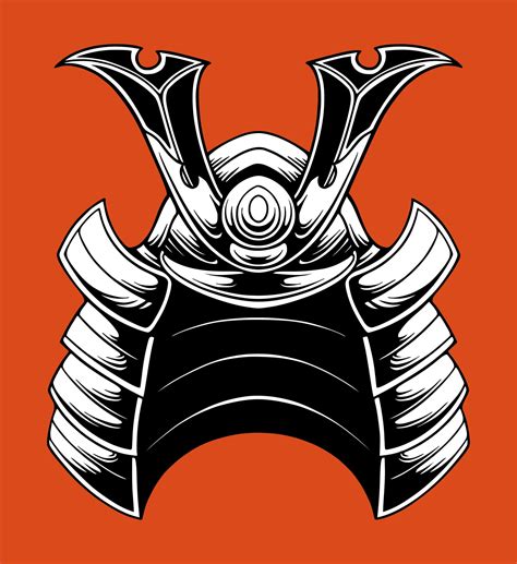 Japanese Samurai Helmet Vector Illustration 11997517 Vector Art At Vecteezy