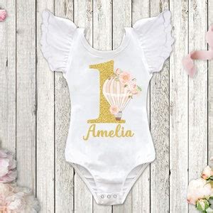 Hot Air Balloon Birthday Outfit 1st Birthday Shirt Hot Air Balloon Birthday Leotard Pink And