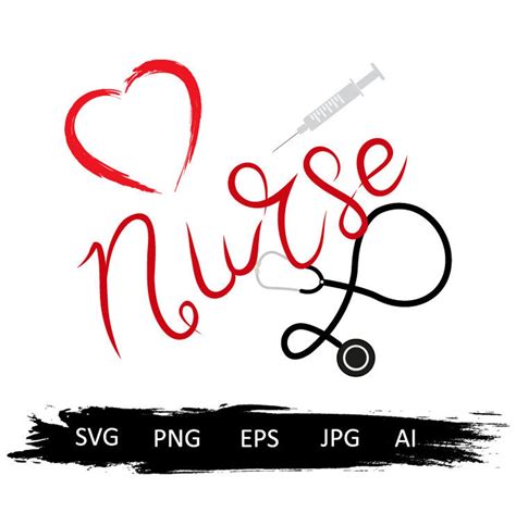 Nurse Svg Nurselife Svg Nurse Life Heart Stethoscope Svgsyringe Svg