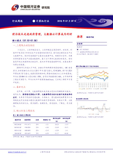 计算机行业周报：前沿技术走进政府管理，大数据云计算成为利好