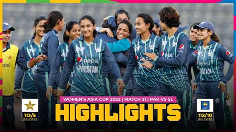 Acc Womens Asia Cup 2022 Match 21 Pakistan Vs Sri Lanka Youtube