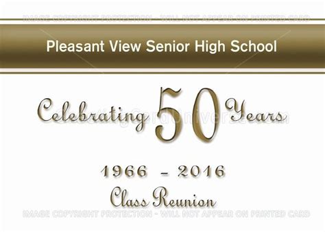 The 50th Anniversary Card For Pleasant View Senior High School