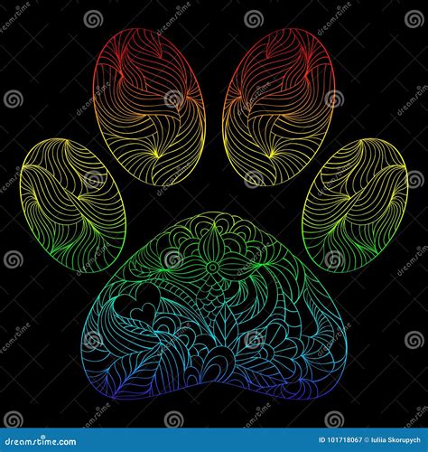 Abstract Animal Paw Print Stock Vector Illustration Of Doodle 101718067