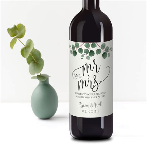 Wedding Wine Bottle Labels Mr And Mrs Wedding T Wine Etsy Canada