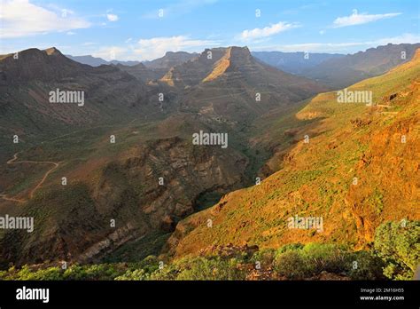 Landscape View Of Rugged Mountains And Valley Of Bartolomé De Tirajana