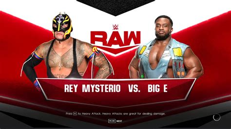 WWE 2K22 Rey Mysterio Vs Big E Match Gameplay Raw WWE 2K WWE